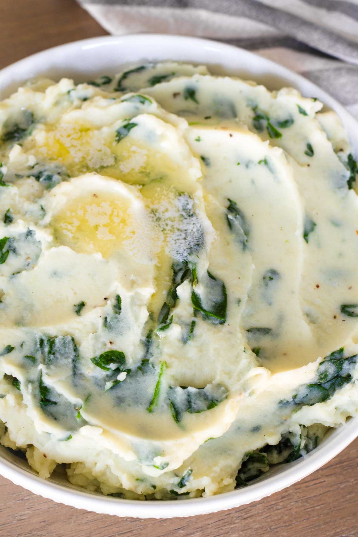 spinach mashed potatoes with butter