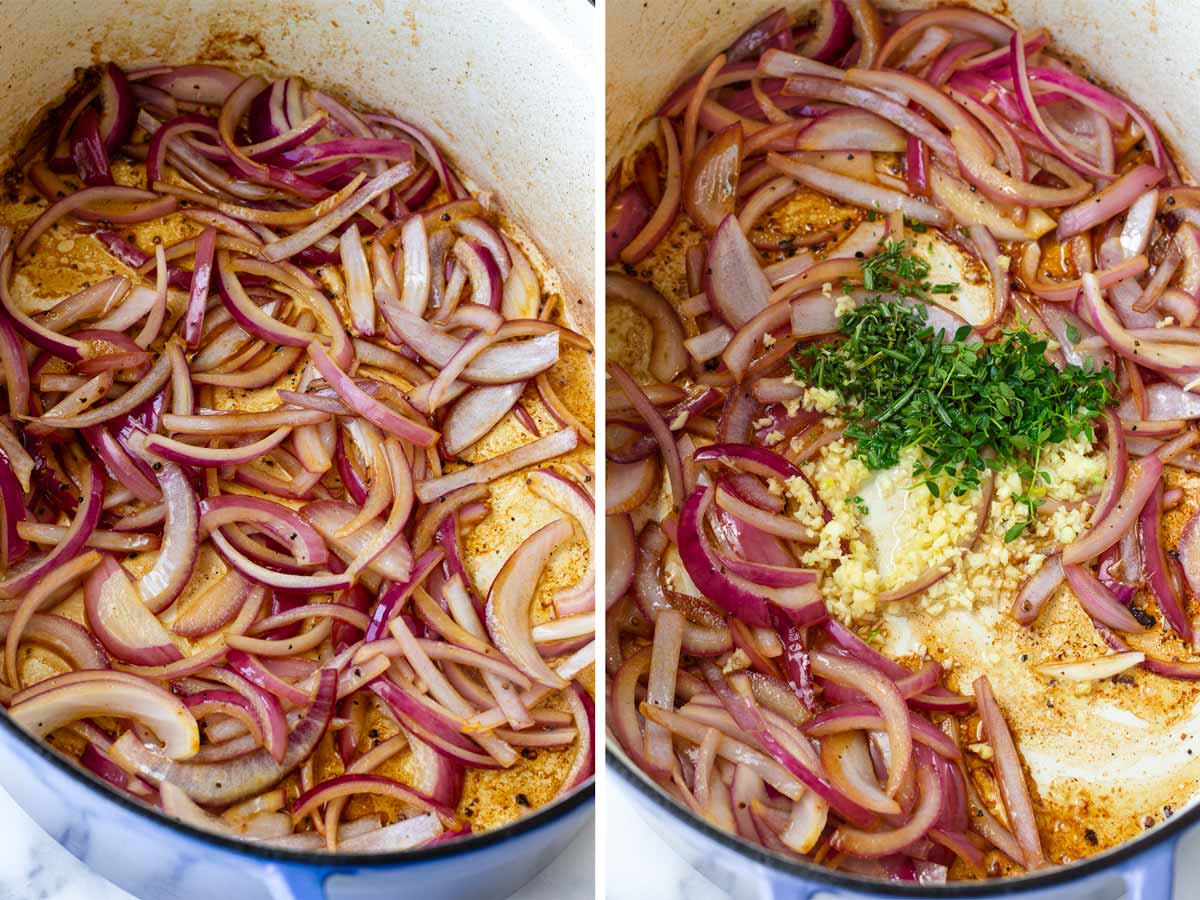 sauteing onions and aromatics