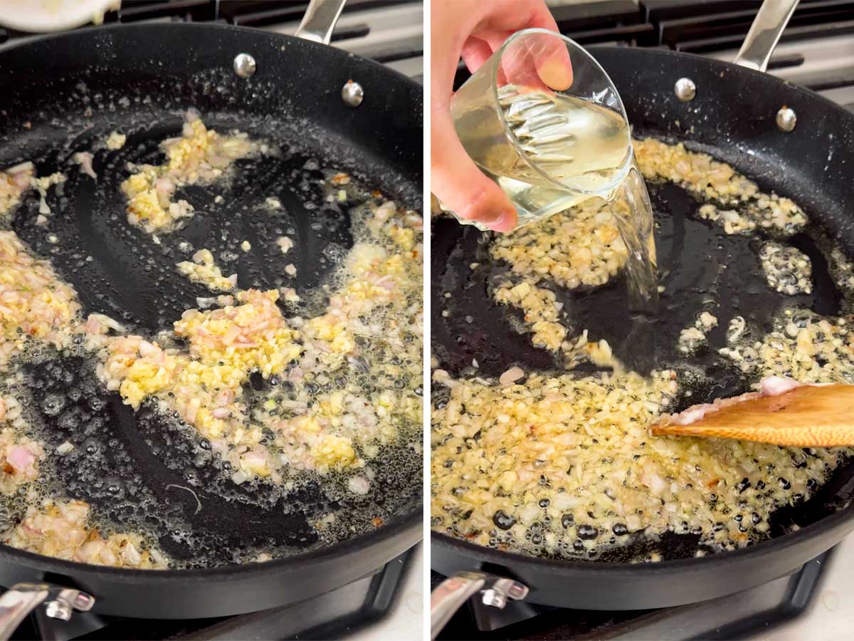 cooking aromatics in skillet