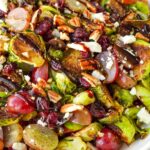 brussels sprouts with cranberries, pecans, balsamic