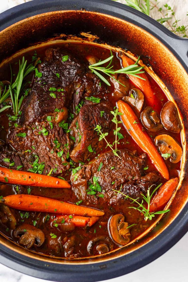 Red Wine Oven Braised Beef - Cooking For My Soul