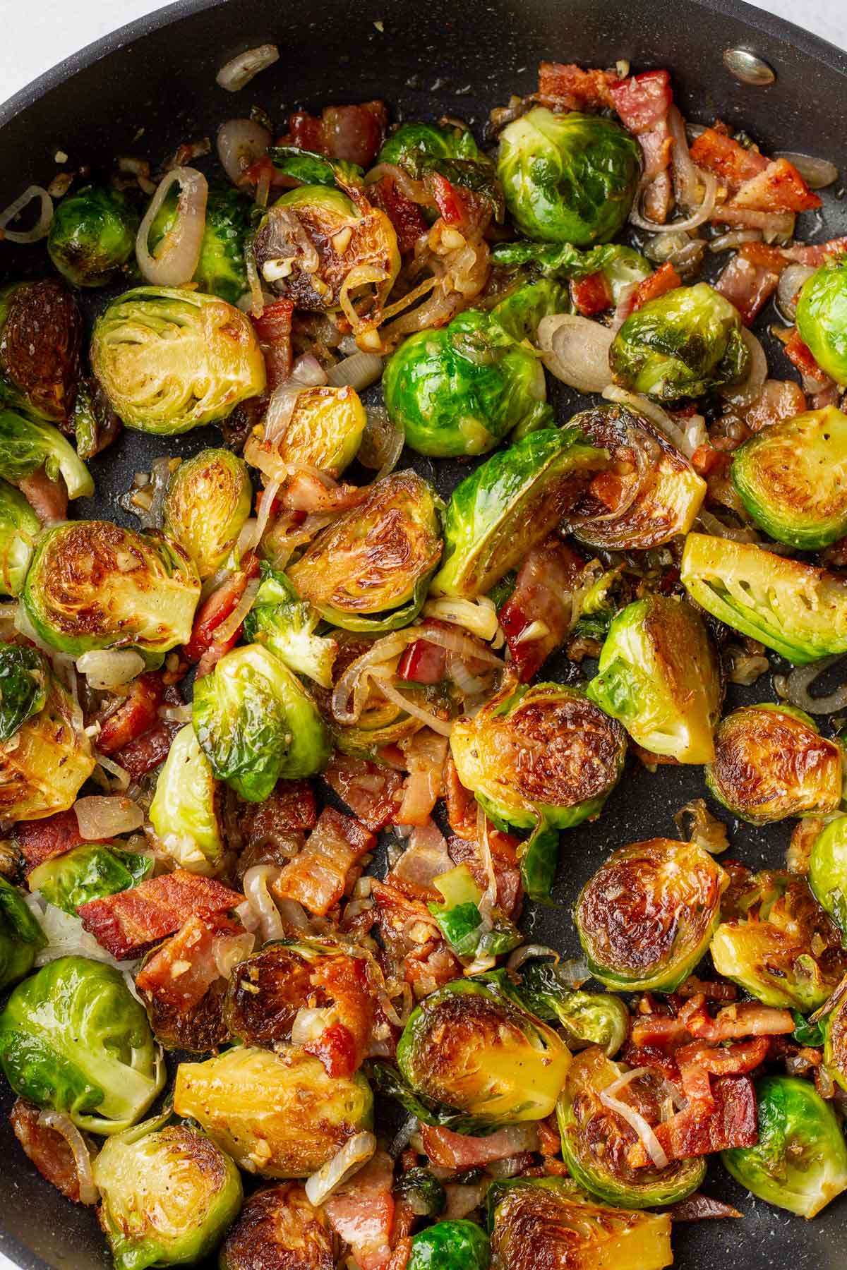 skillet sauteed brussels sprouts