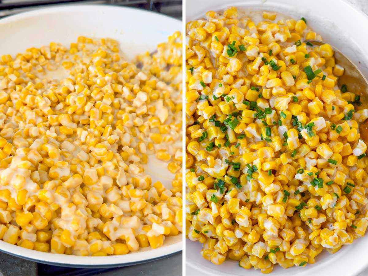 mixing and garnishing corn