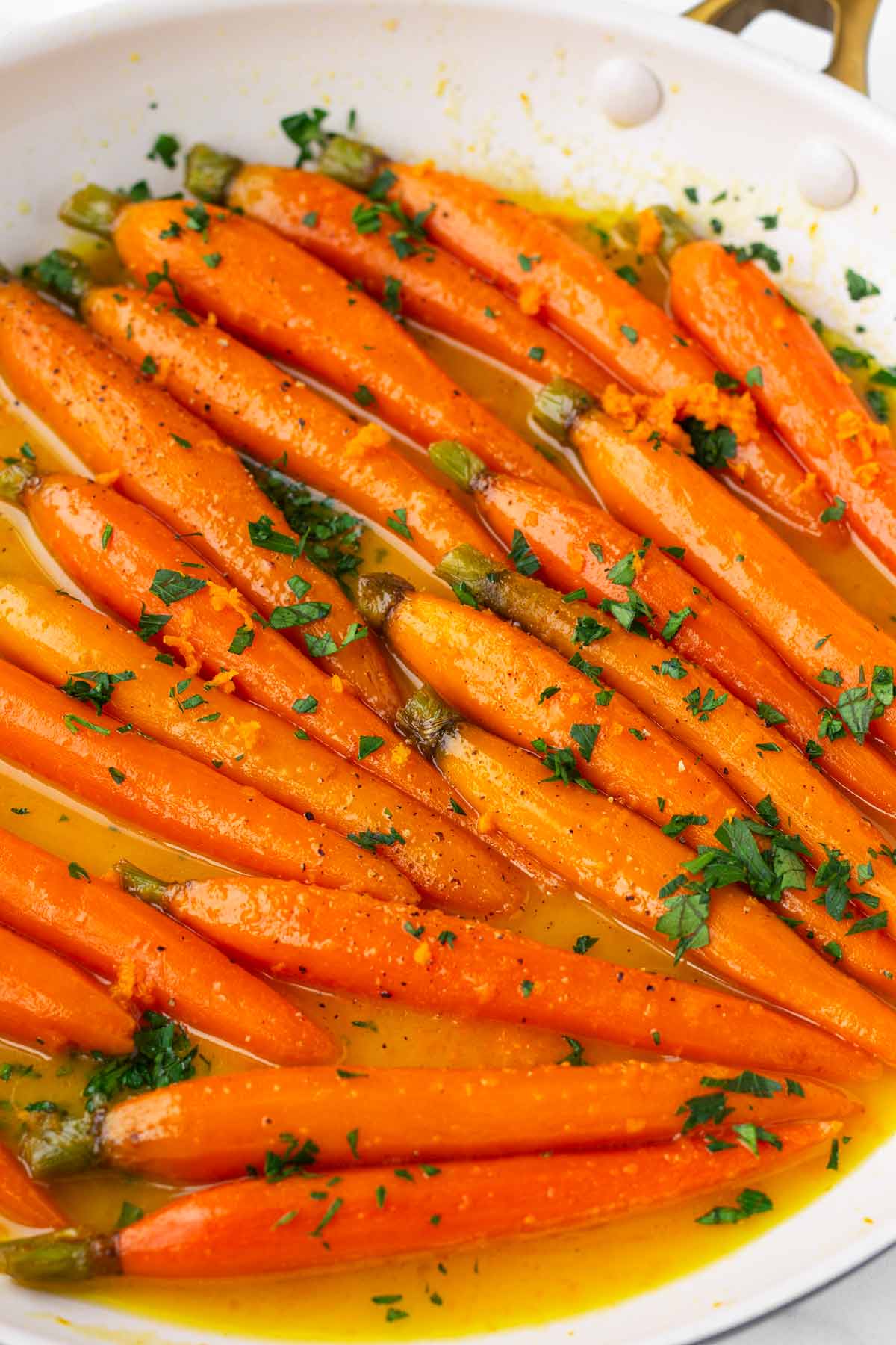 honey glazed carrots in skillet