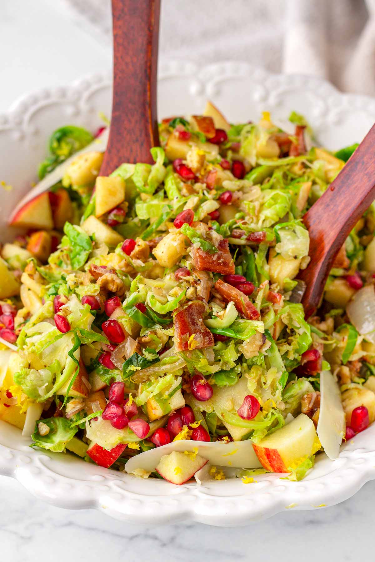 warm brussels sprouts salad with bacon