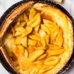 dutch baby pancake with apple topping