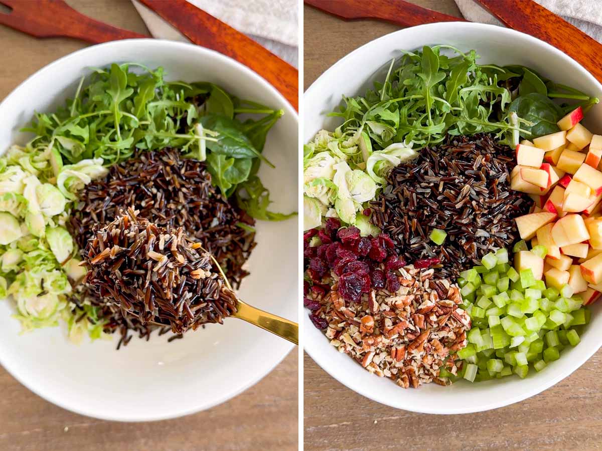 assembling all ingredients in a bowl