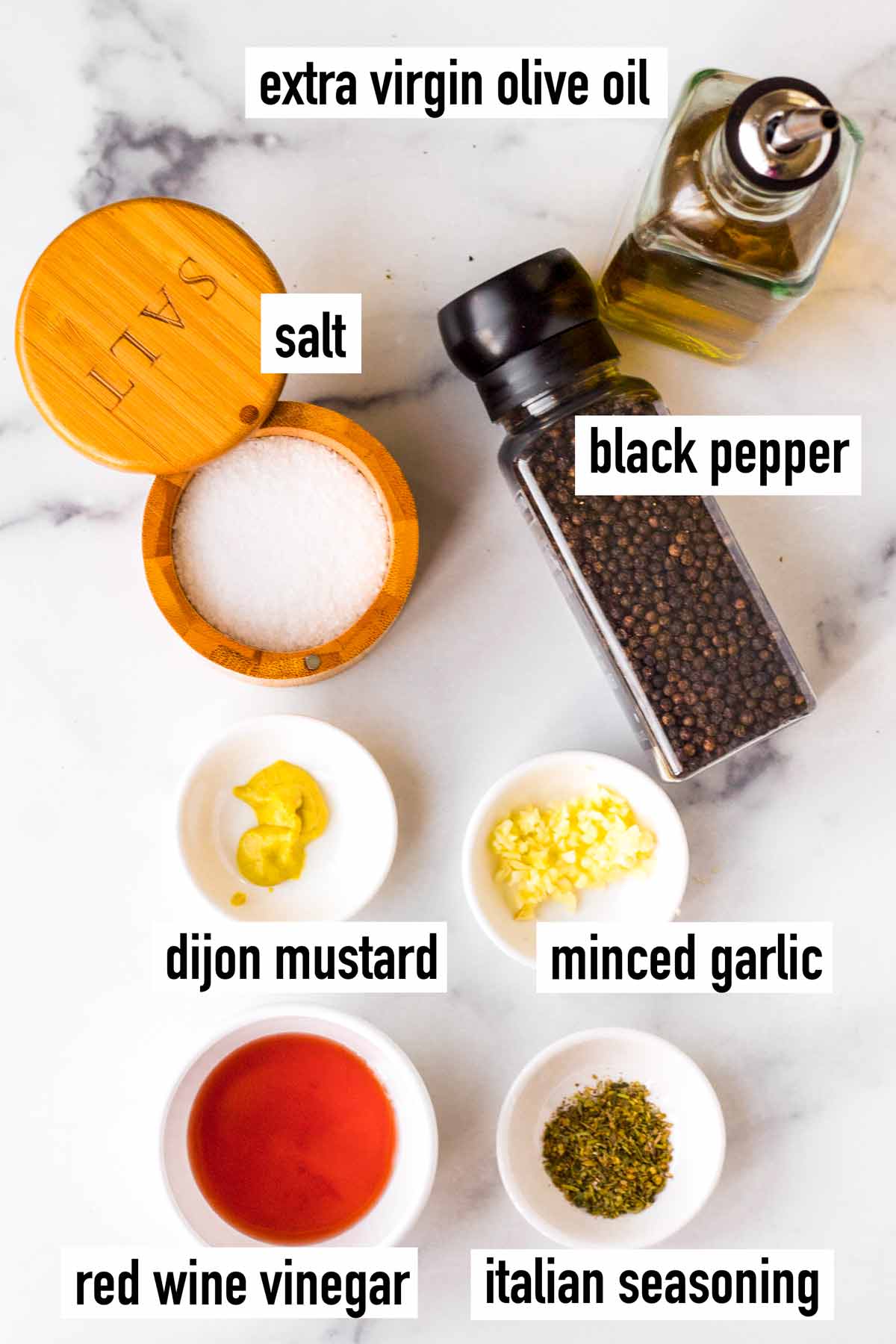 labeled dressing ingredients