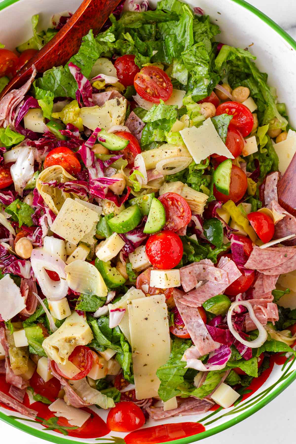 italian chopped salad with vinaigrette