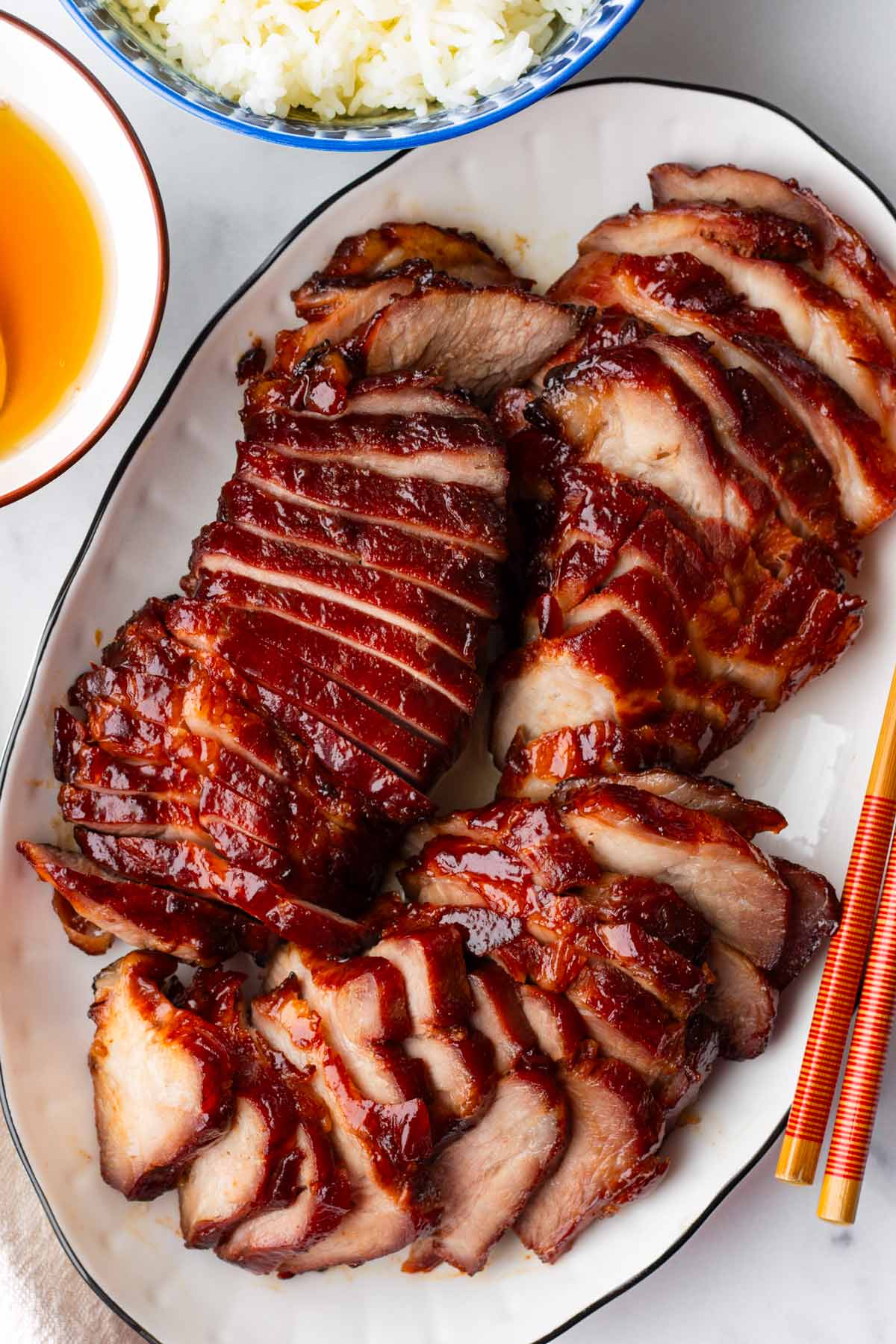 sliced pork char siu