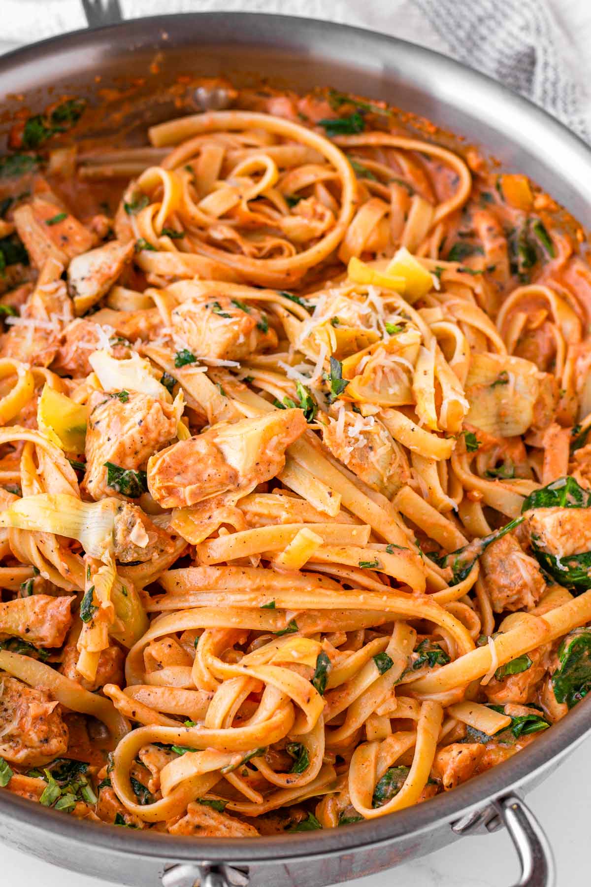 skillet chicken artichoke pasta