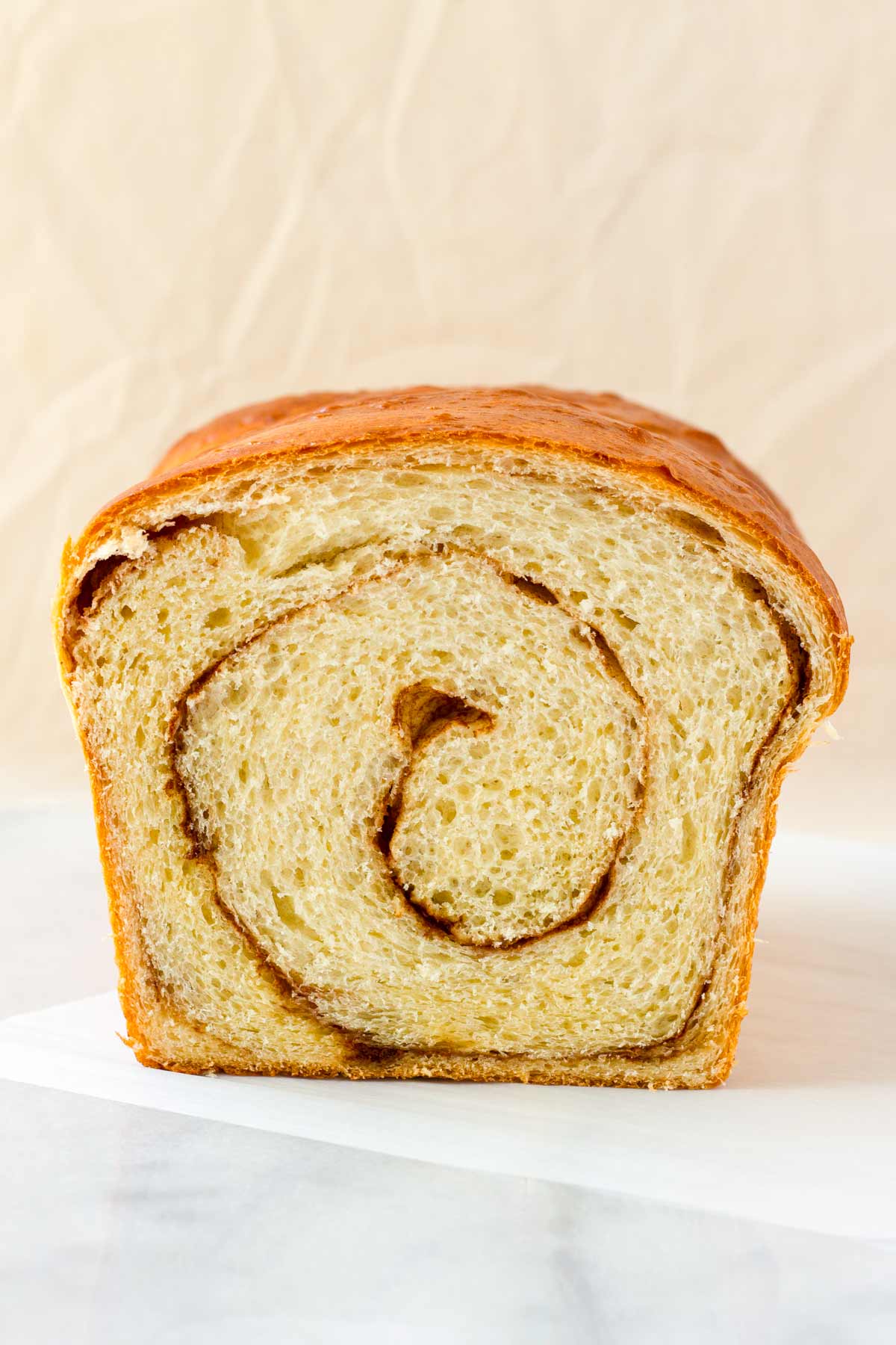 interior of a cinnamon swirl bread