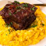 red wine braised short rib with garnish