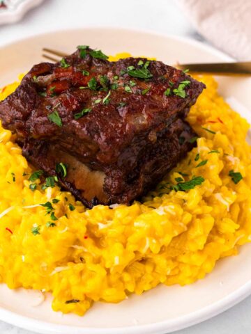 red wine braised short rib with garnish