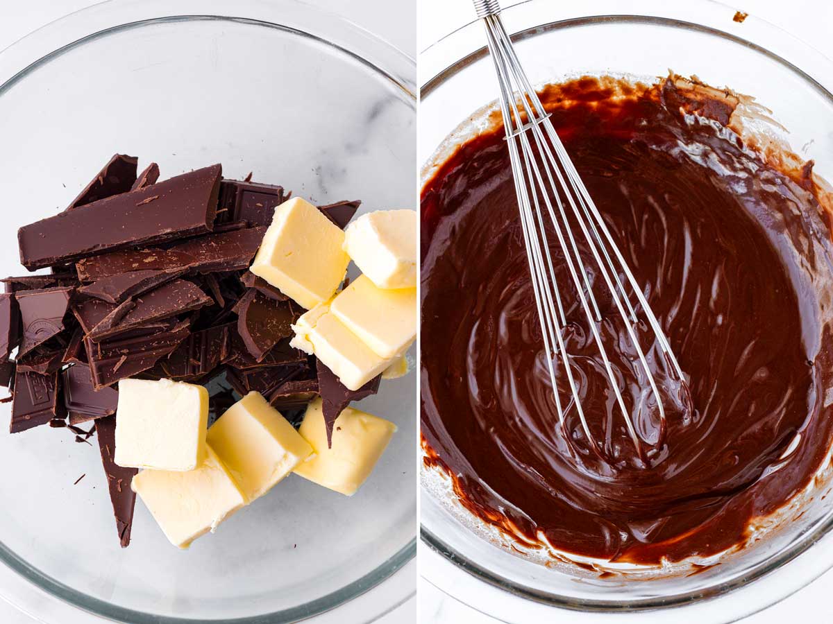 melting chocolate with butter