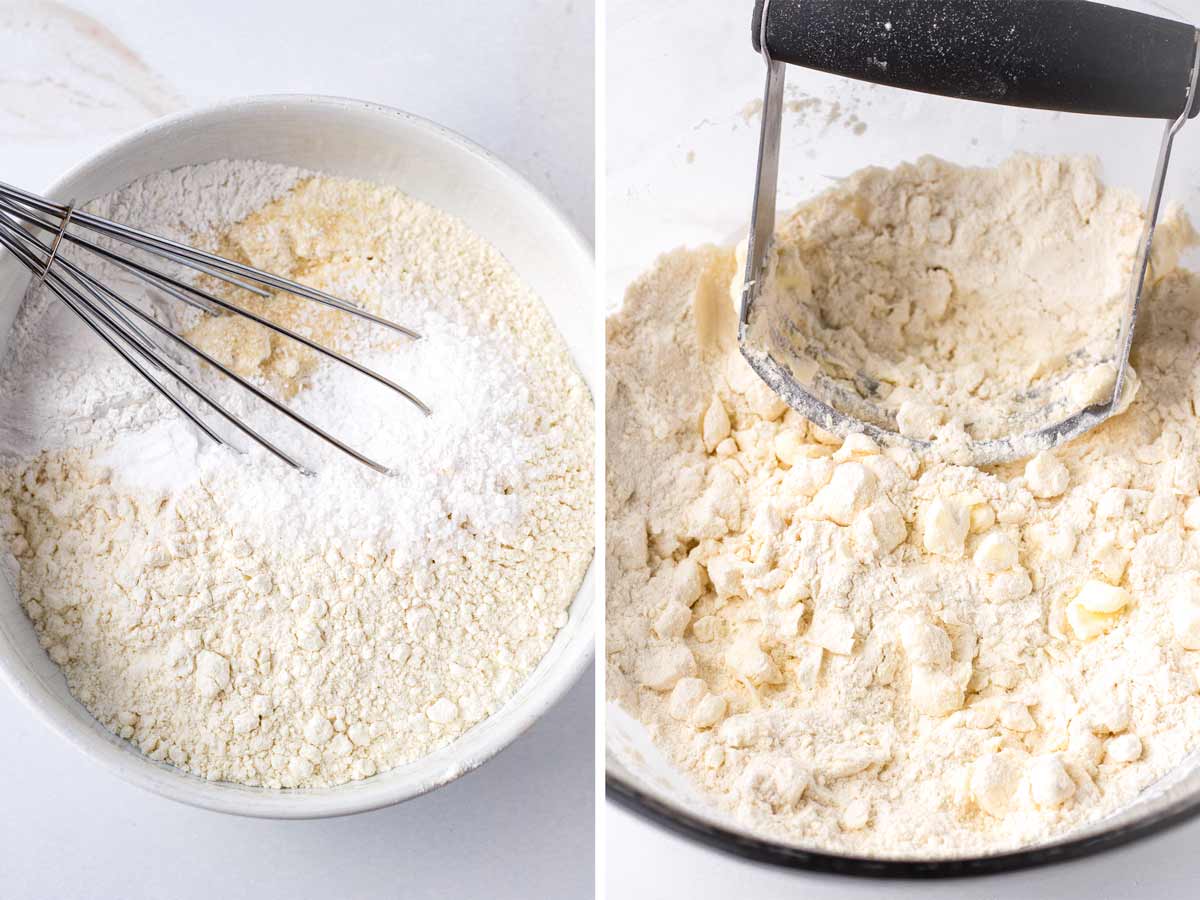 mixing dry ingredients and butter