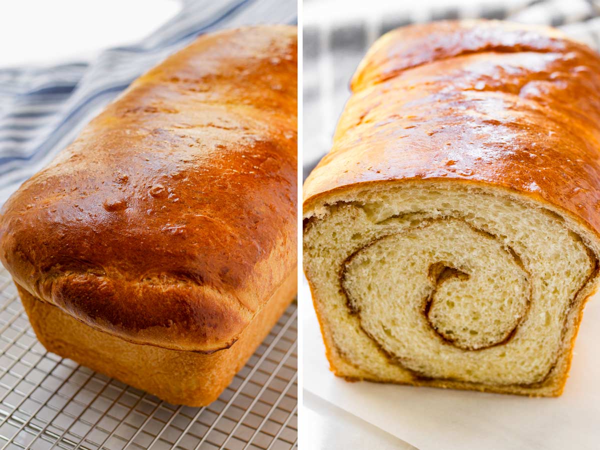 baked bread with shiny golden brown finish