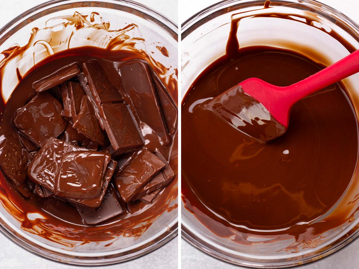 melting chocolate in bowl