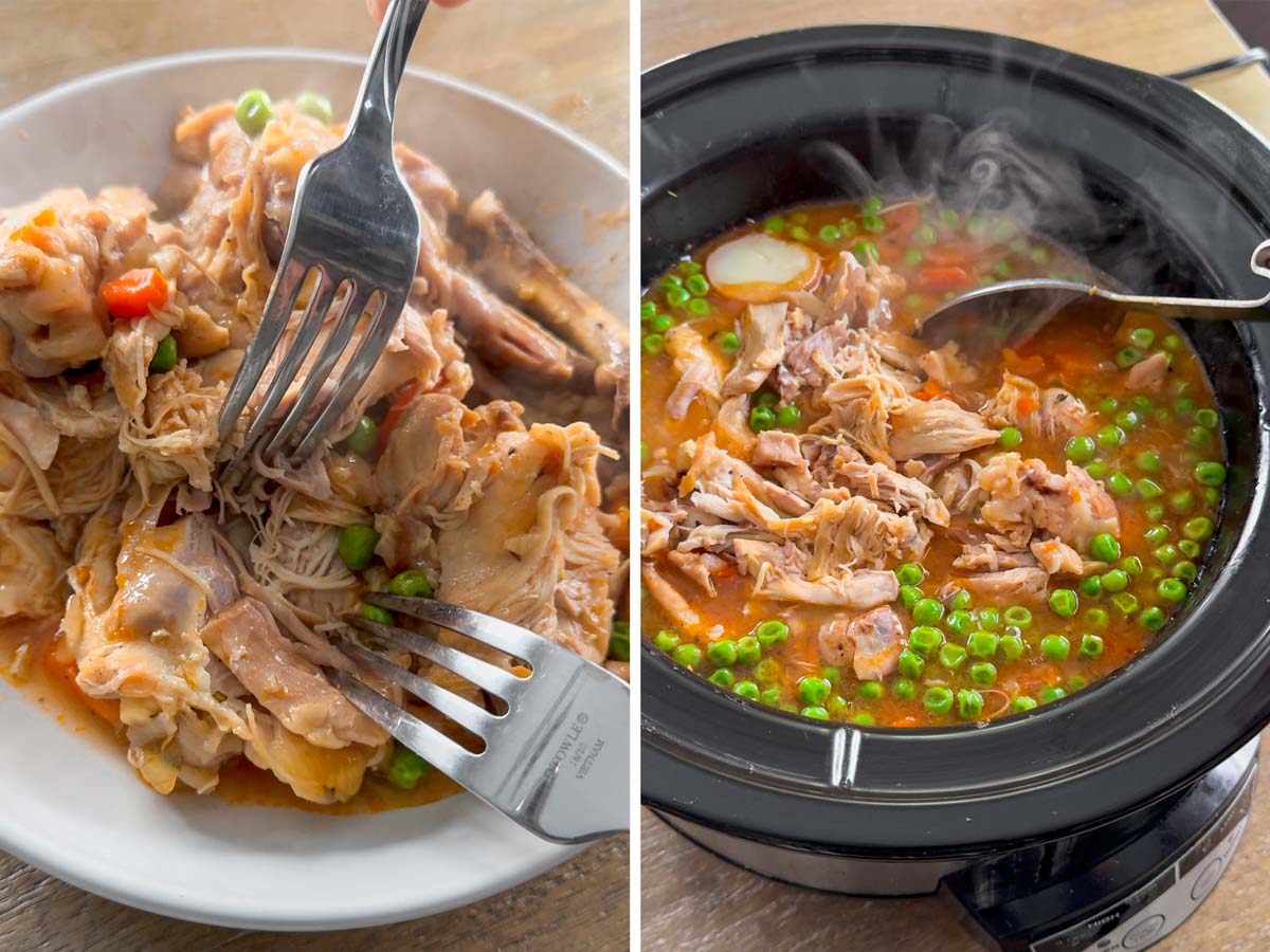 shredding chicken for the slow cooker