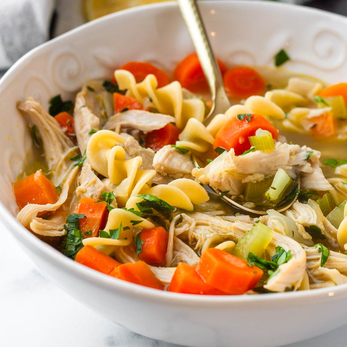 Rotisserie Chicken Noodle Soup - Cooking For My Soul