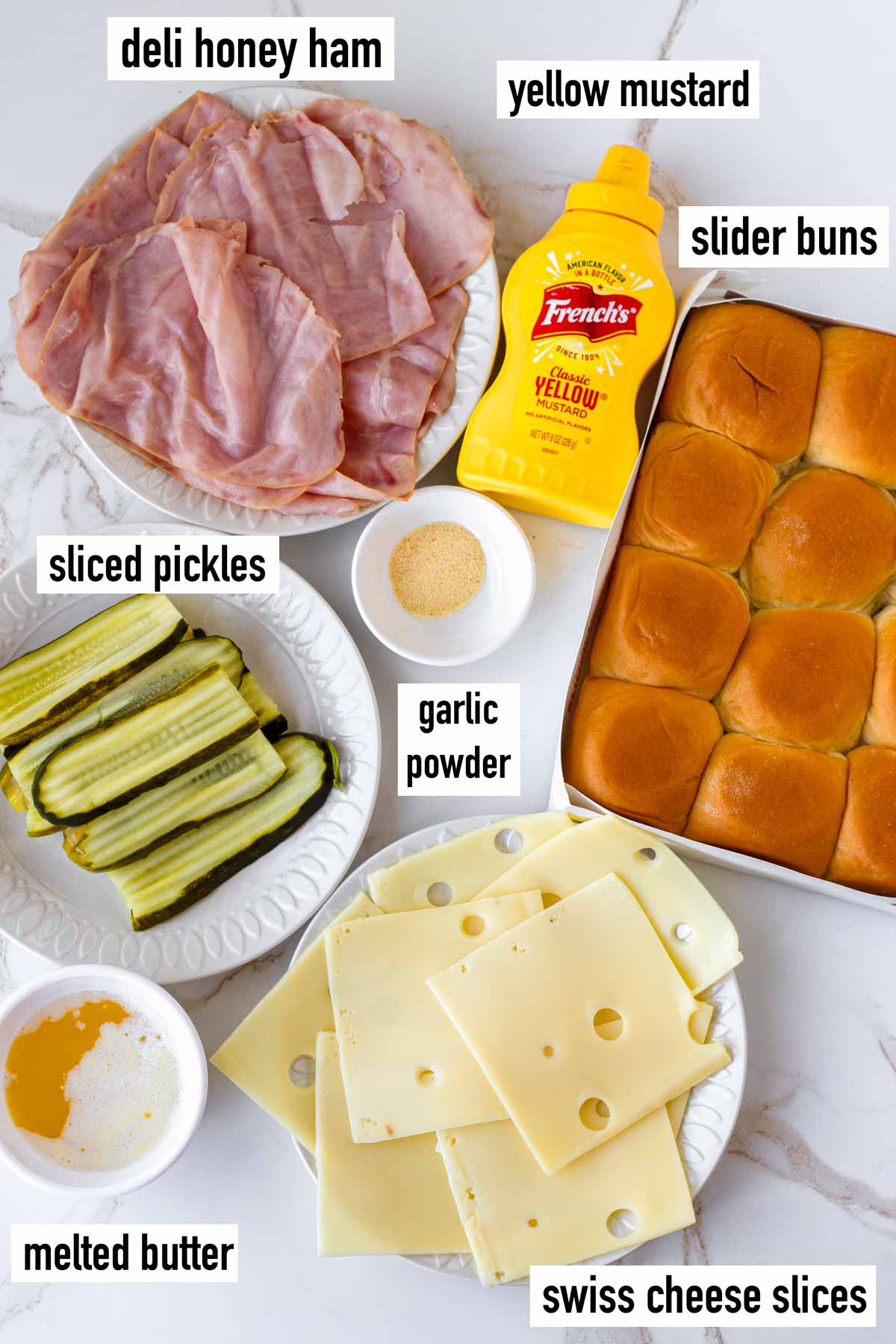 labeled ingredients to assemble sliders