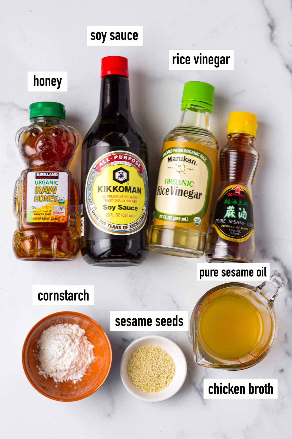 labeled ingredients for sauce