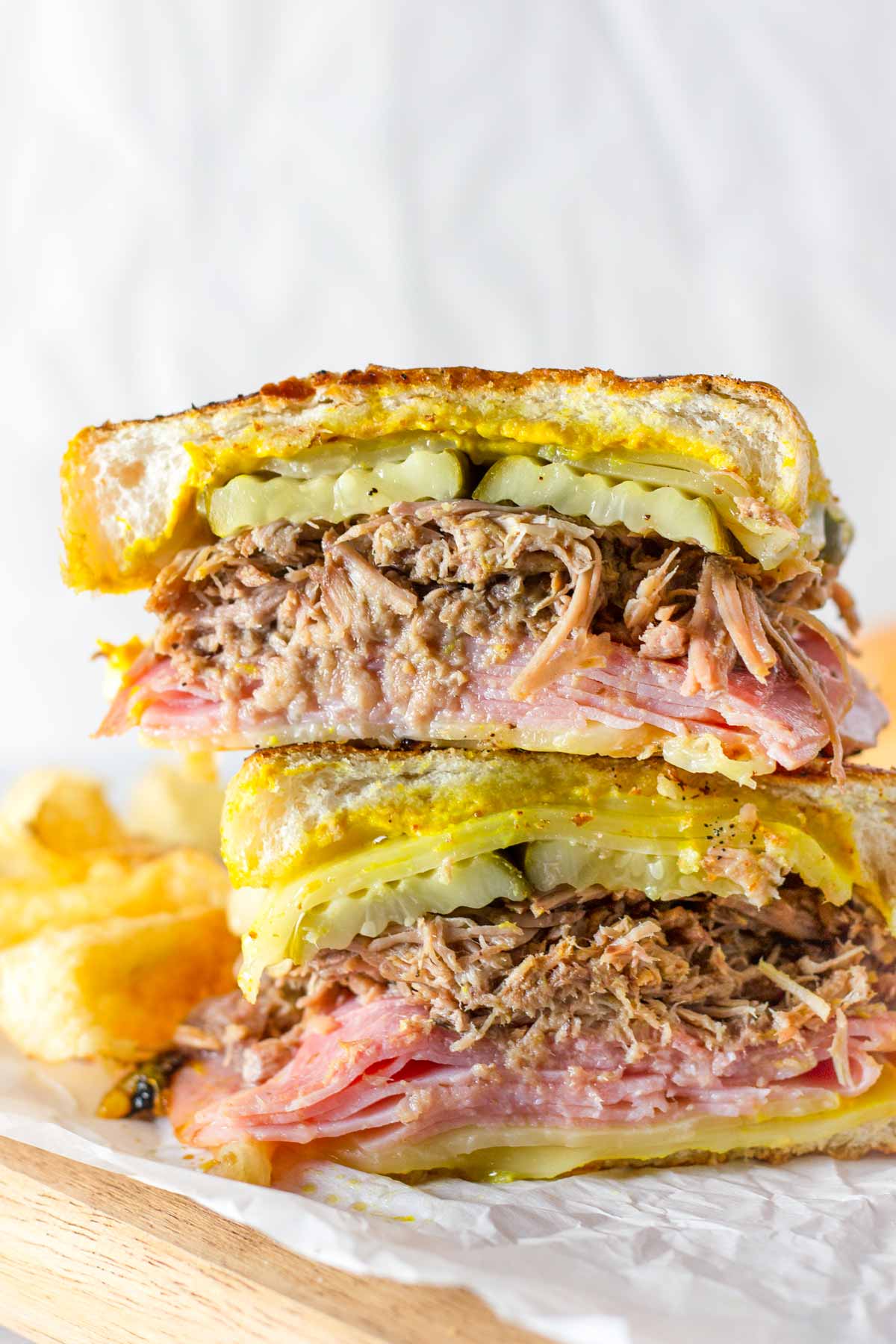 crockpot cuban sandwich split open