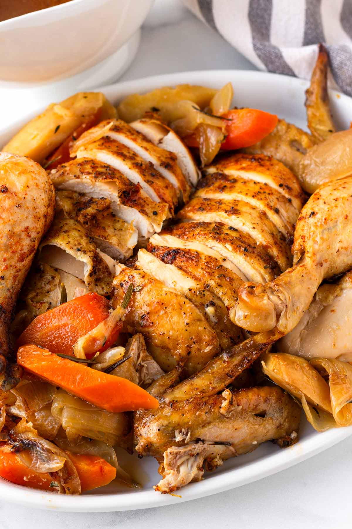 carved slow cooker whole chicken