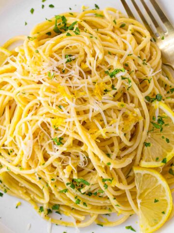 lemon garlic pasta with parmesan