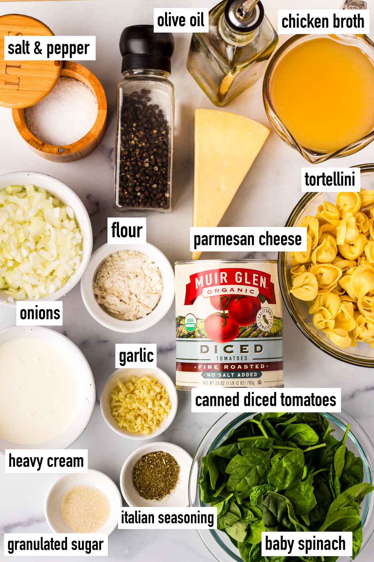 labeled ingredients