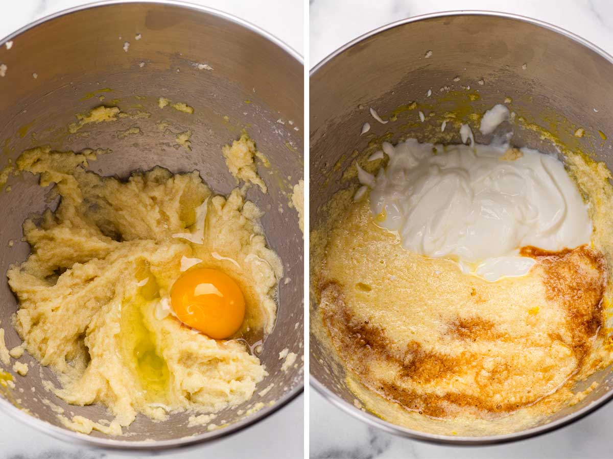 mixing eggs and wet ingredients