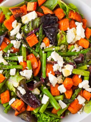 sweet potato salad with asparagus