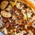 dutch oven french onion pot roast with cheese
