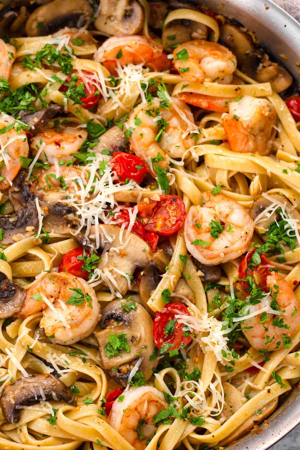 one pan garlic shrimp pasta