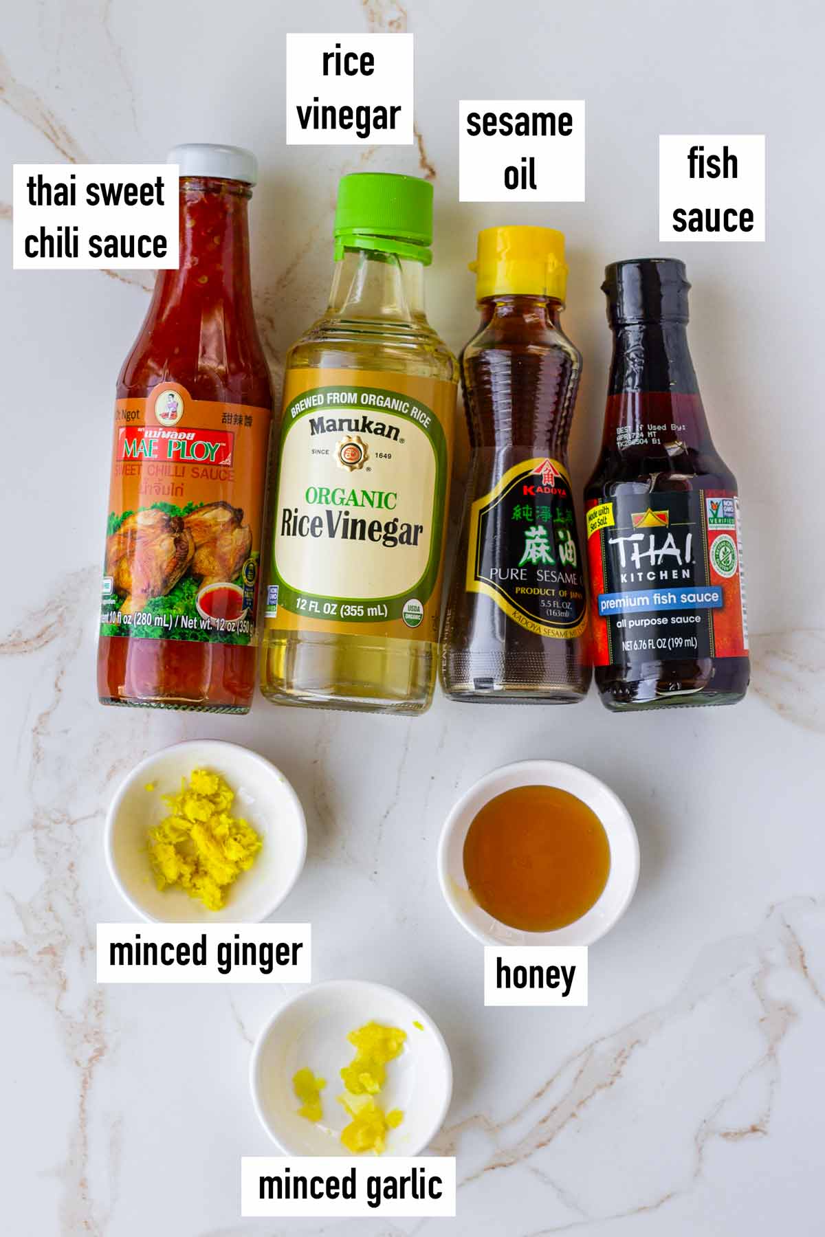 labeled ingredients for dressing