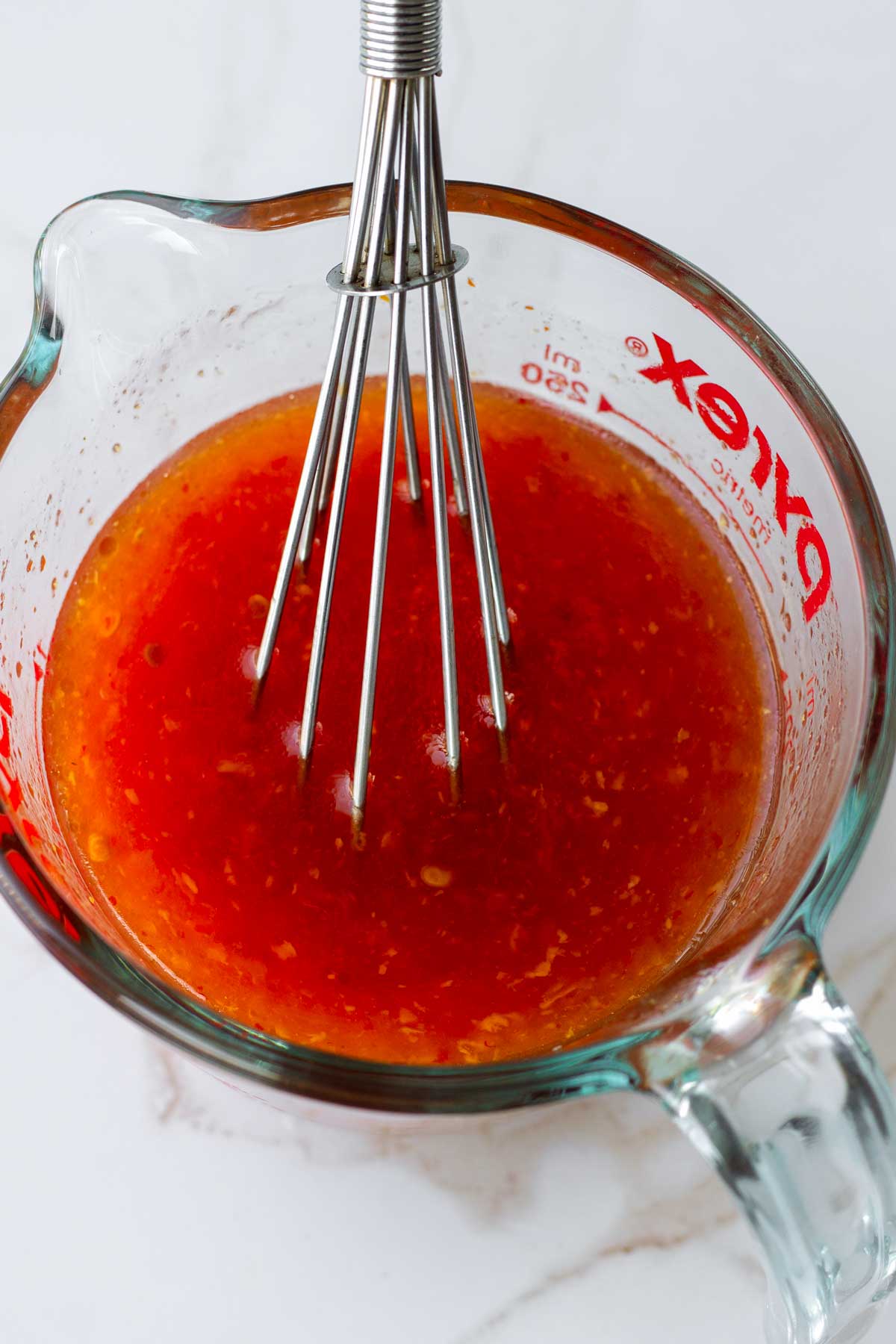 whisking thai sweet chili dressing