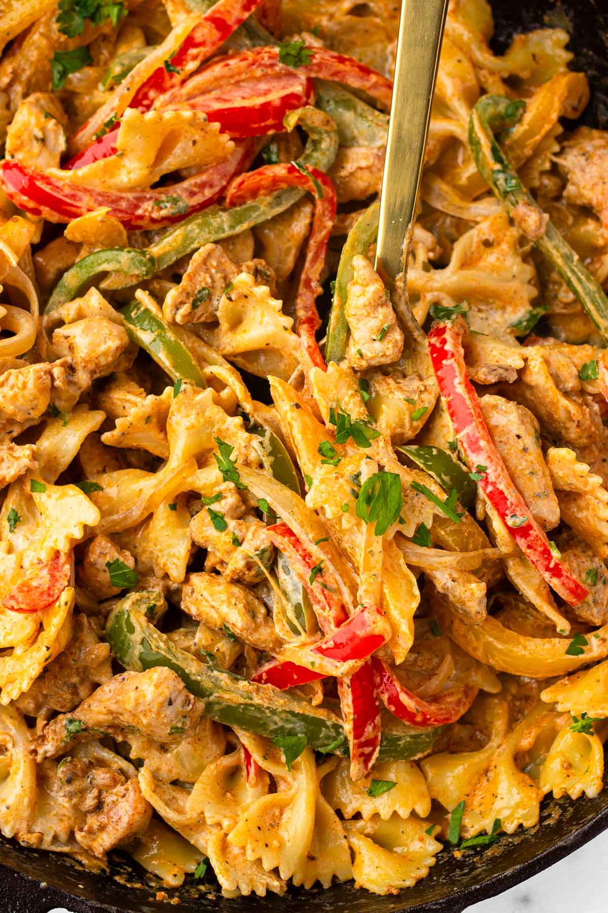 cream cheese chicken fajita pasta