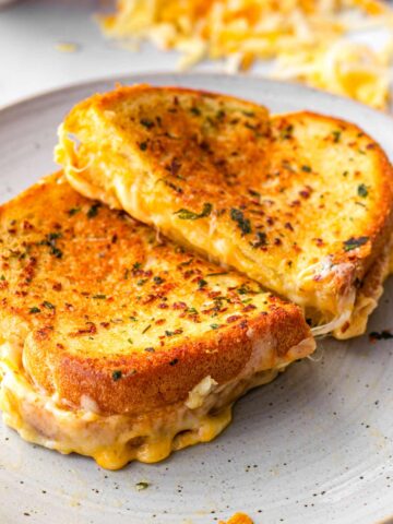 garlic bread grilled cheese melty