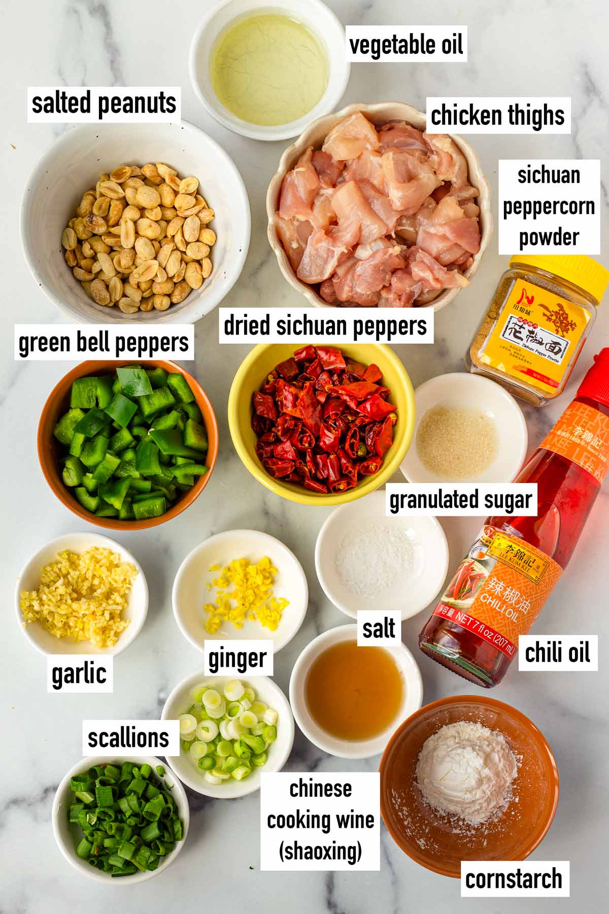 labeled ingredients for the stir fry