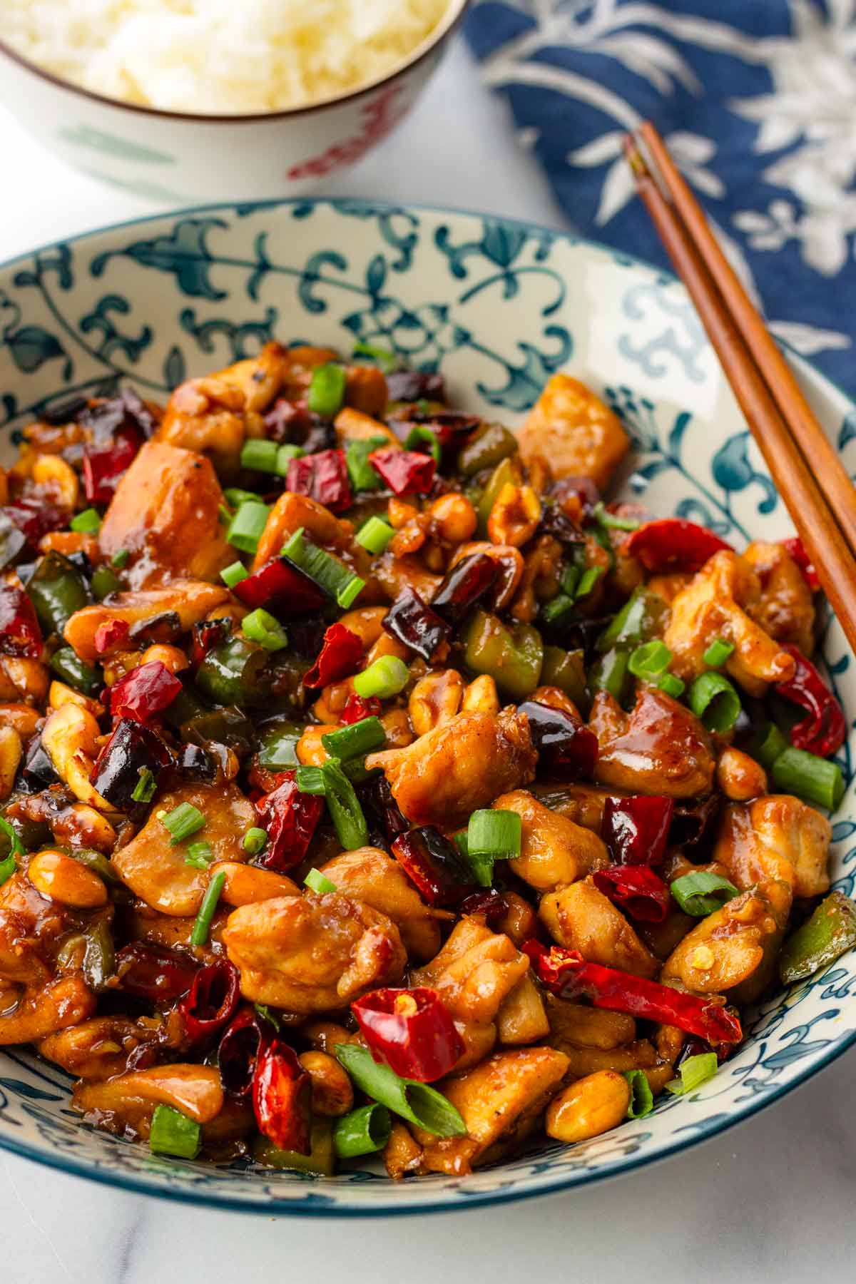 kung pao chicken in bowl