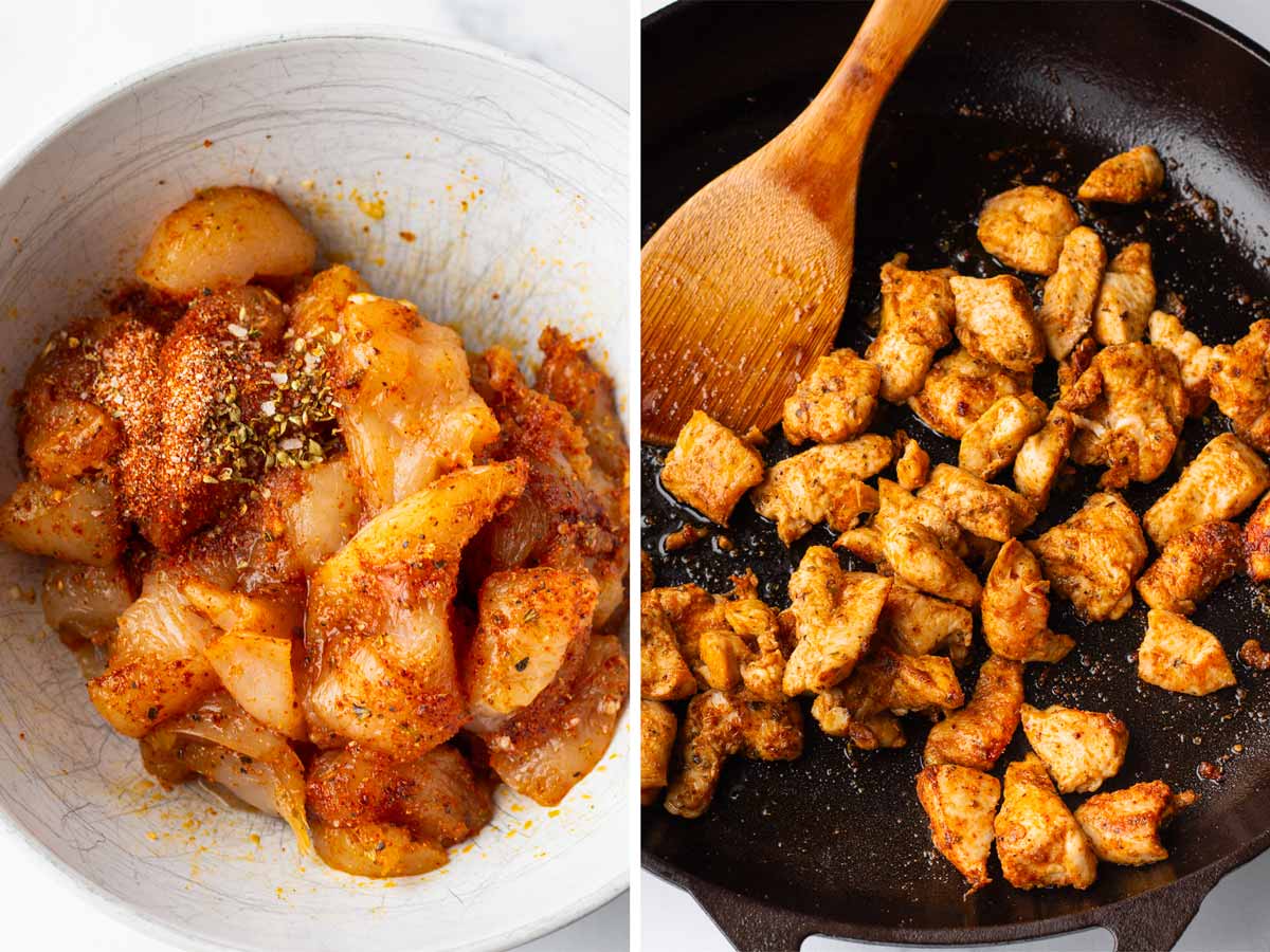 seasoning and cooking chicken