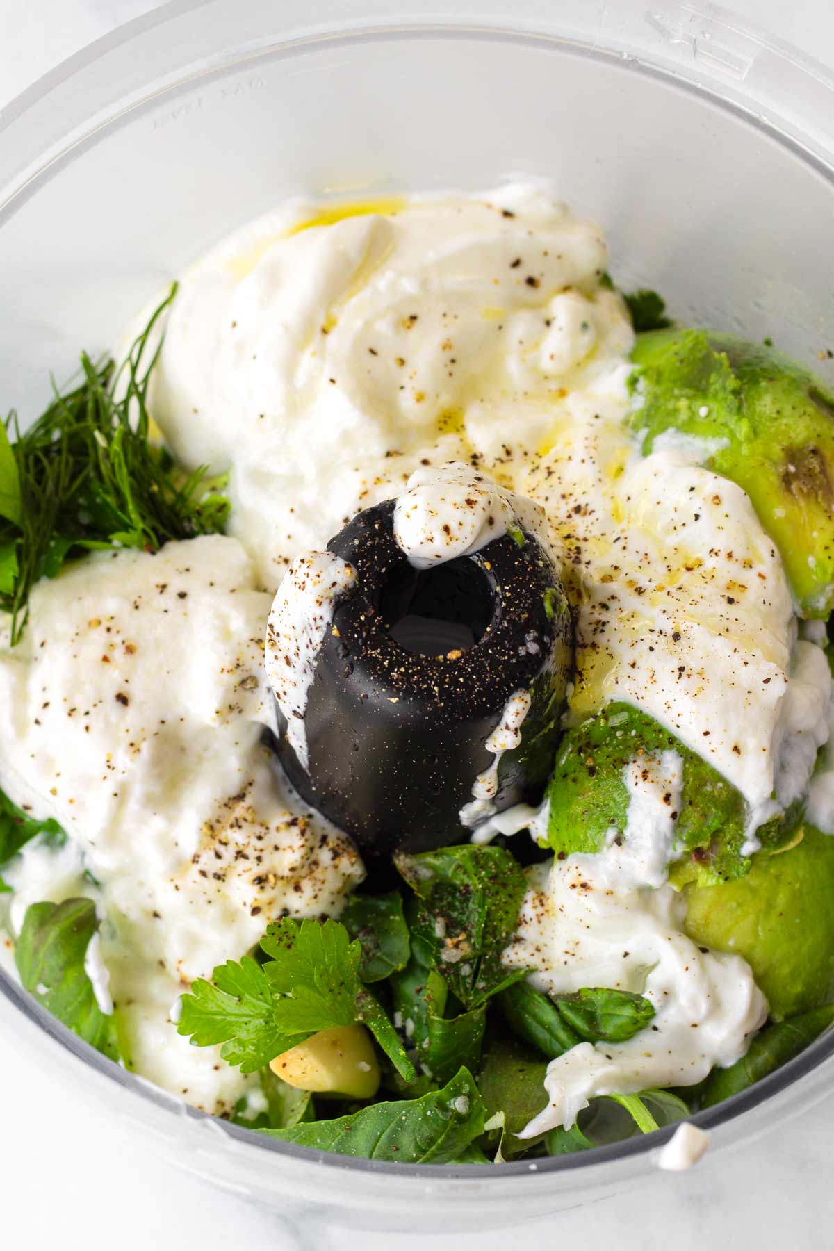 green goddess dressing ingredients in food processor