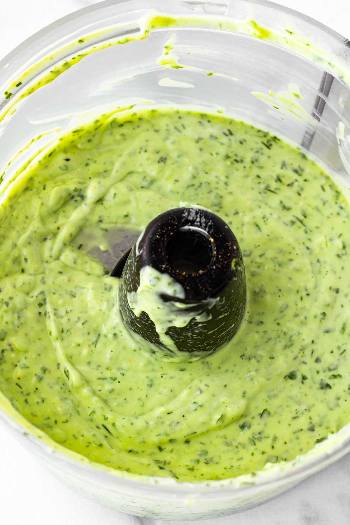 making green goddess dressing in food processor