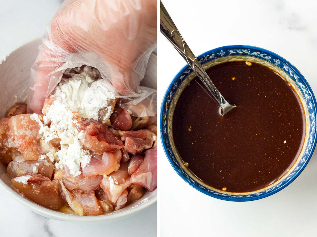 marinating chicken and making sauce