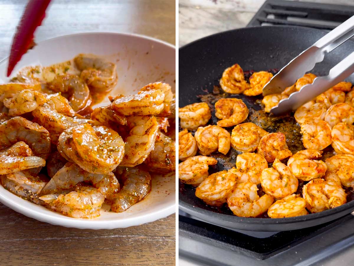 cooking marinated shrimp