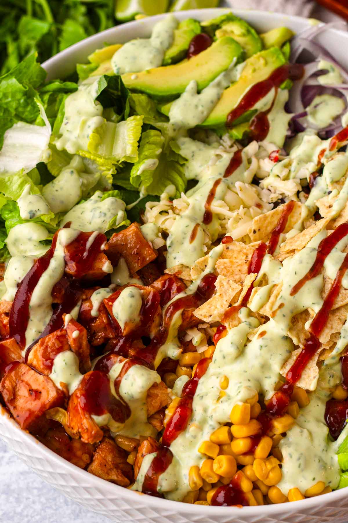 drizzled bbq chicken salad