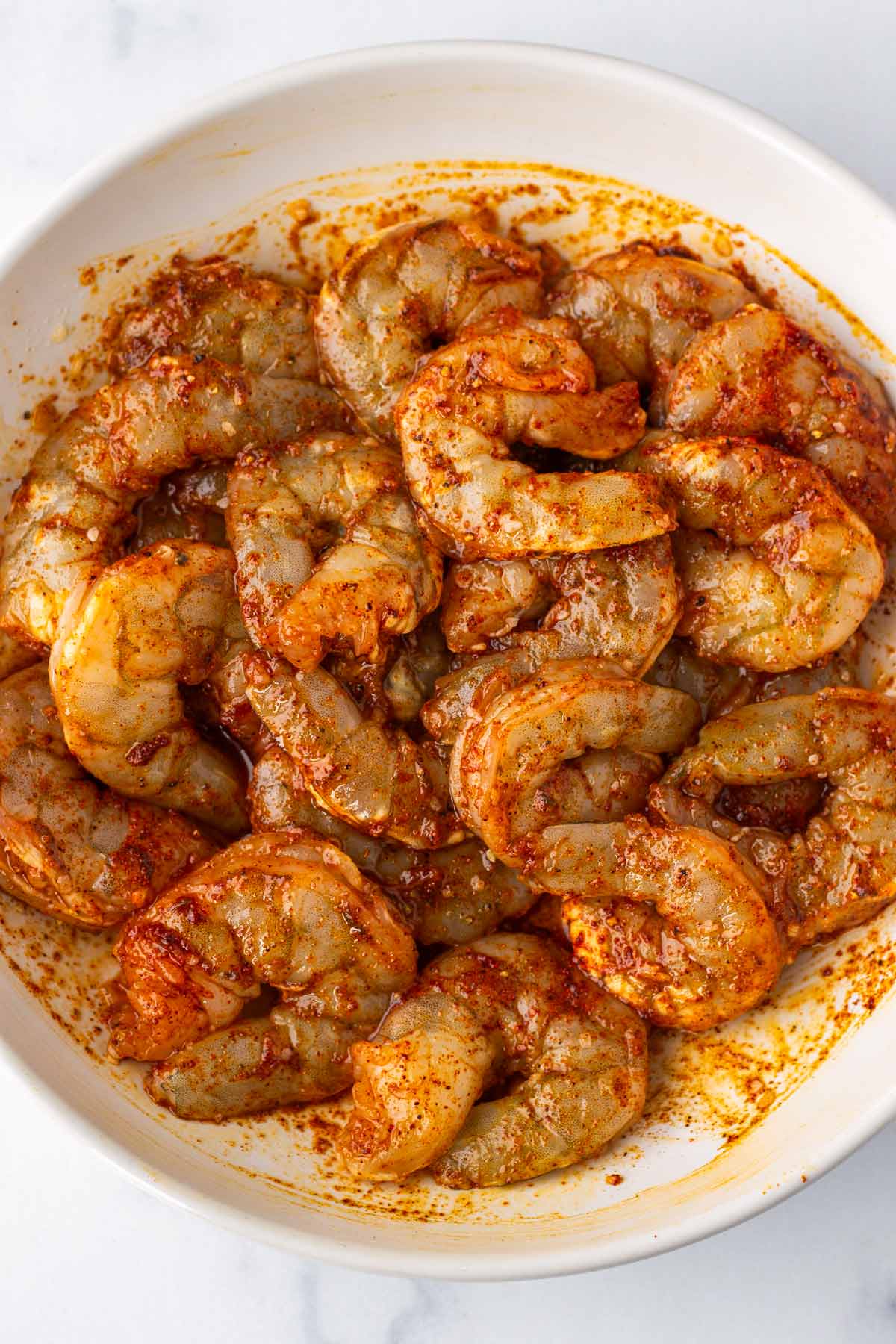 raw shrimp tossed with seasonings