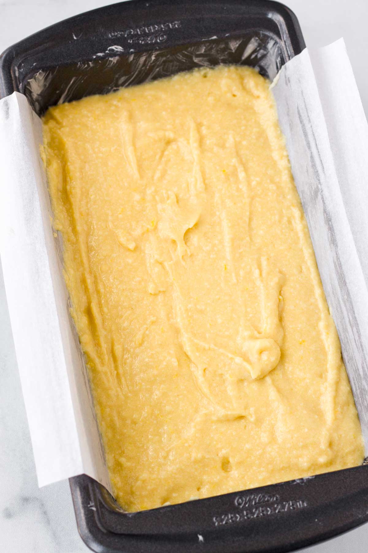 batter in the prepared baking pan
