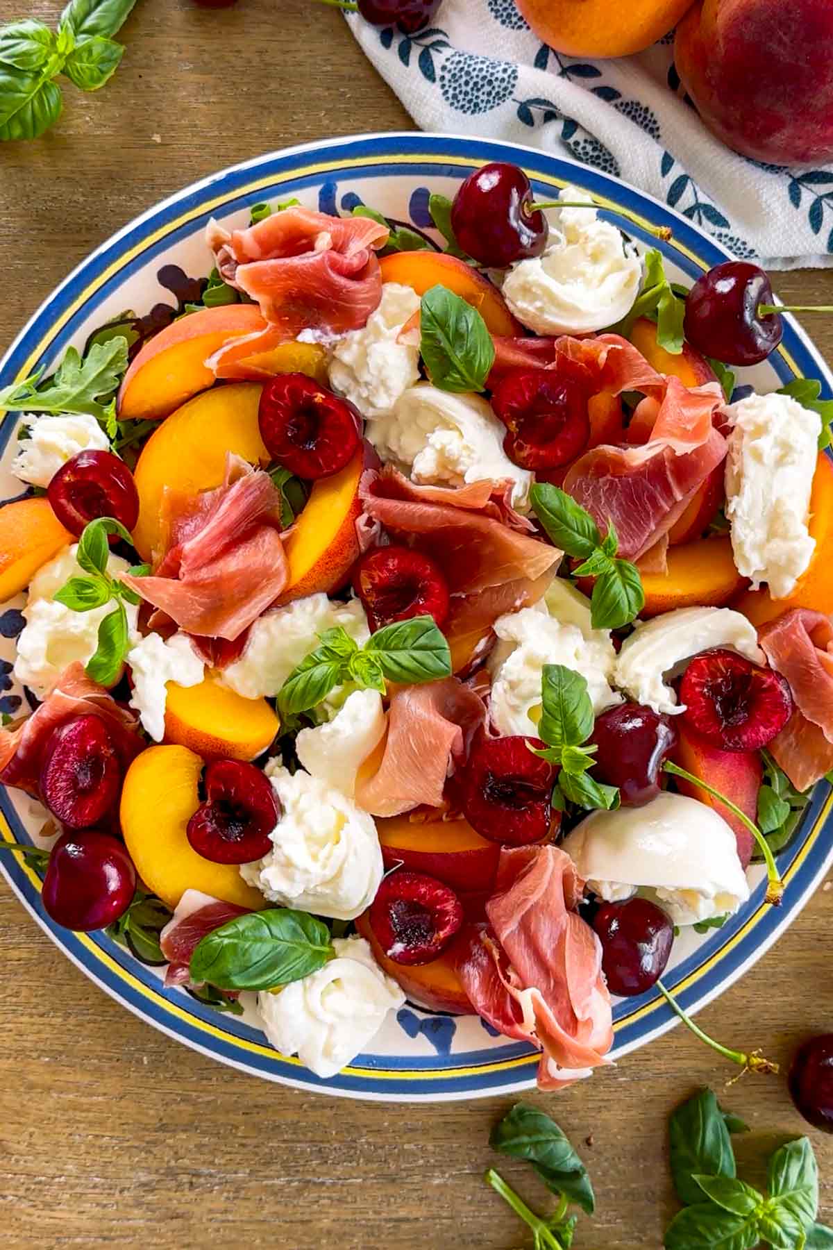 arranged salad ingredients on a plate