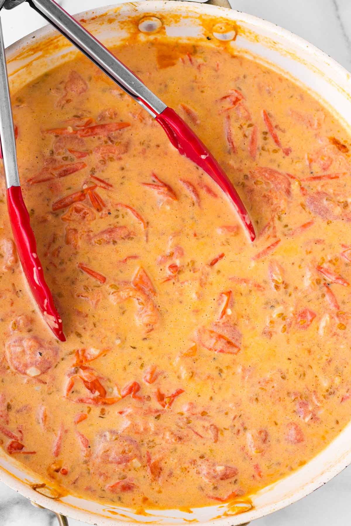 added creamy to the pan
